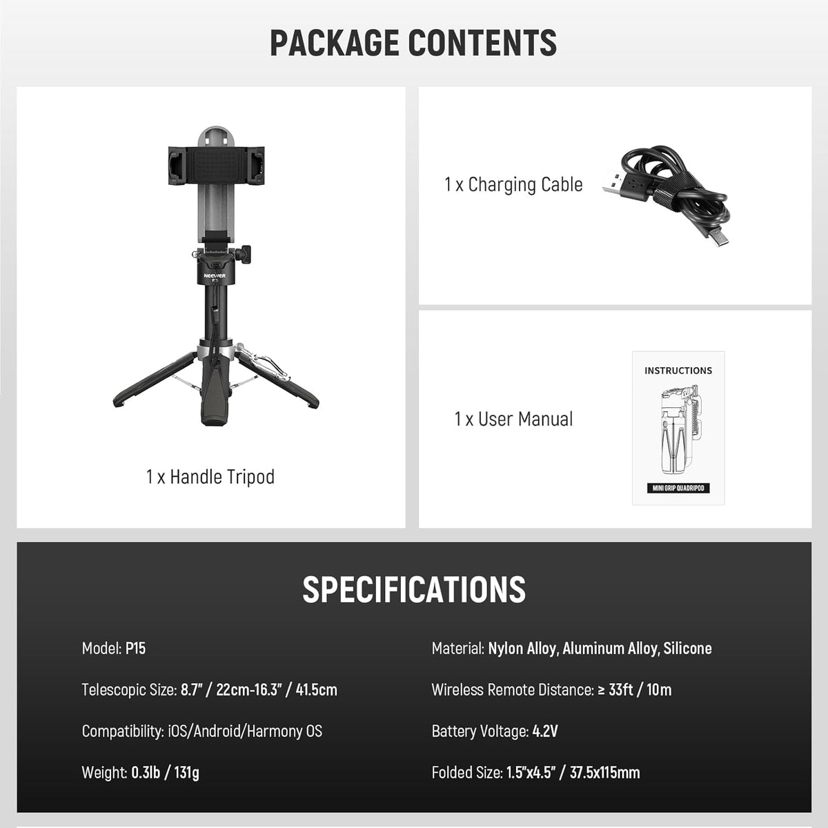 SnapPro 3-in-1 Creator Stick – Tripod, Selfie, Grip
