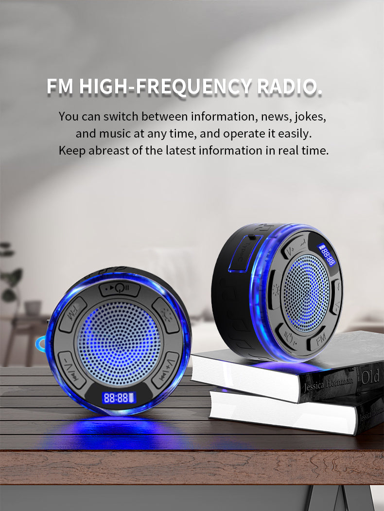 Aquro S3 Ultra – IPX7 Waterproof Shower Speaker with RGB Light & LED Display