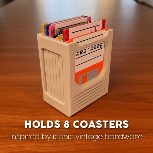 Floppy Disk Coaster Set & Retro Tech Desk Decor