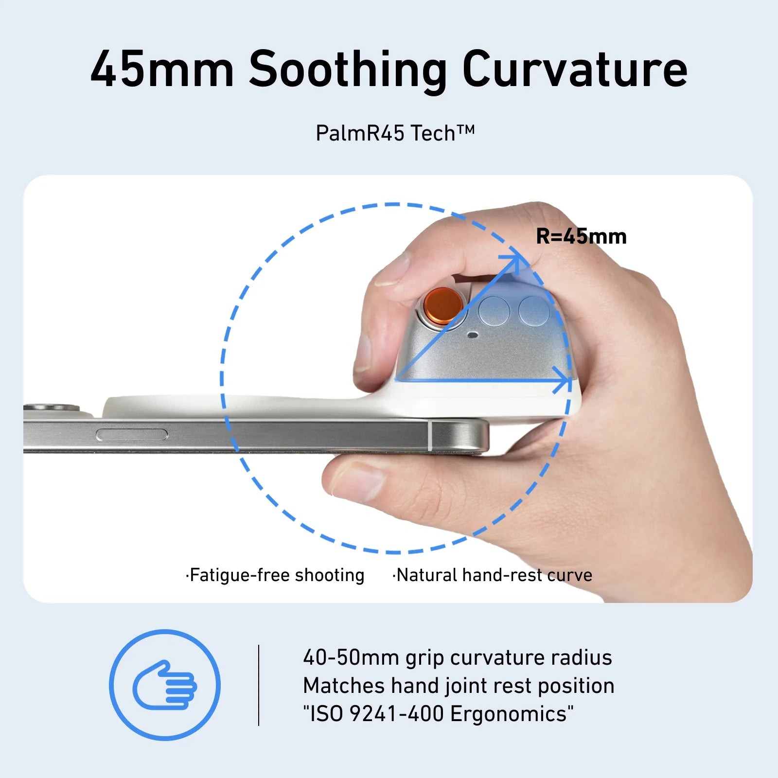 Magnetic Phone Grip with Bluetooth Shutter - Ergonomic Smartphone Camera Handle & Adjustable Stand