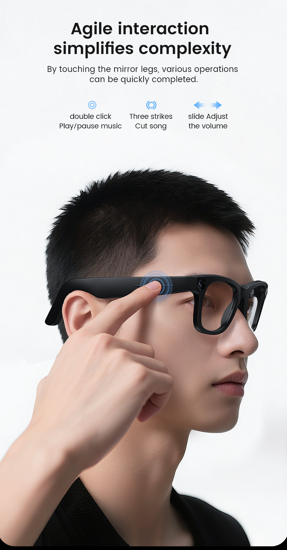 CyanVue AI Smart Glasses – 8MP Camera Glasses with Music & Call Features