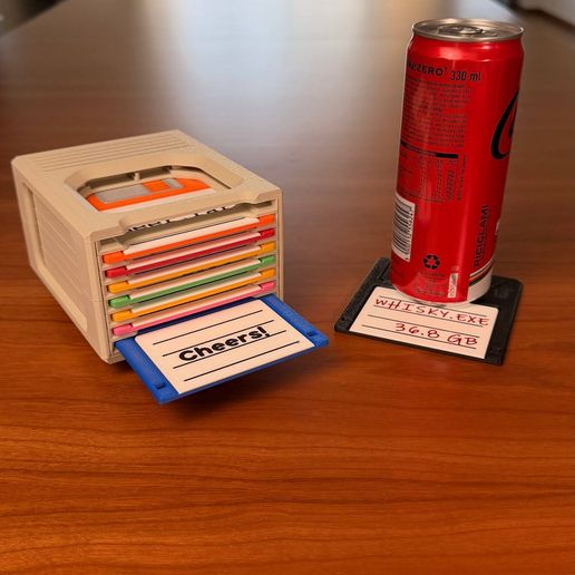 Floppy Disk Coaster Set & Retro Tech Desk Decor