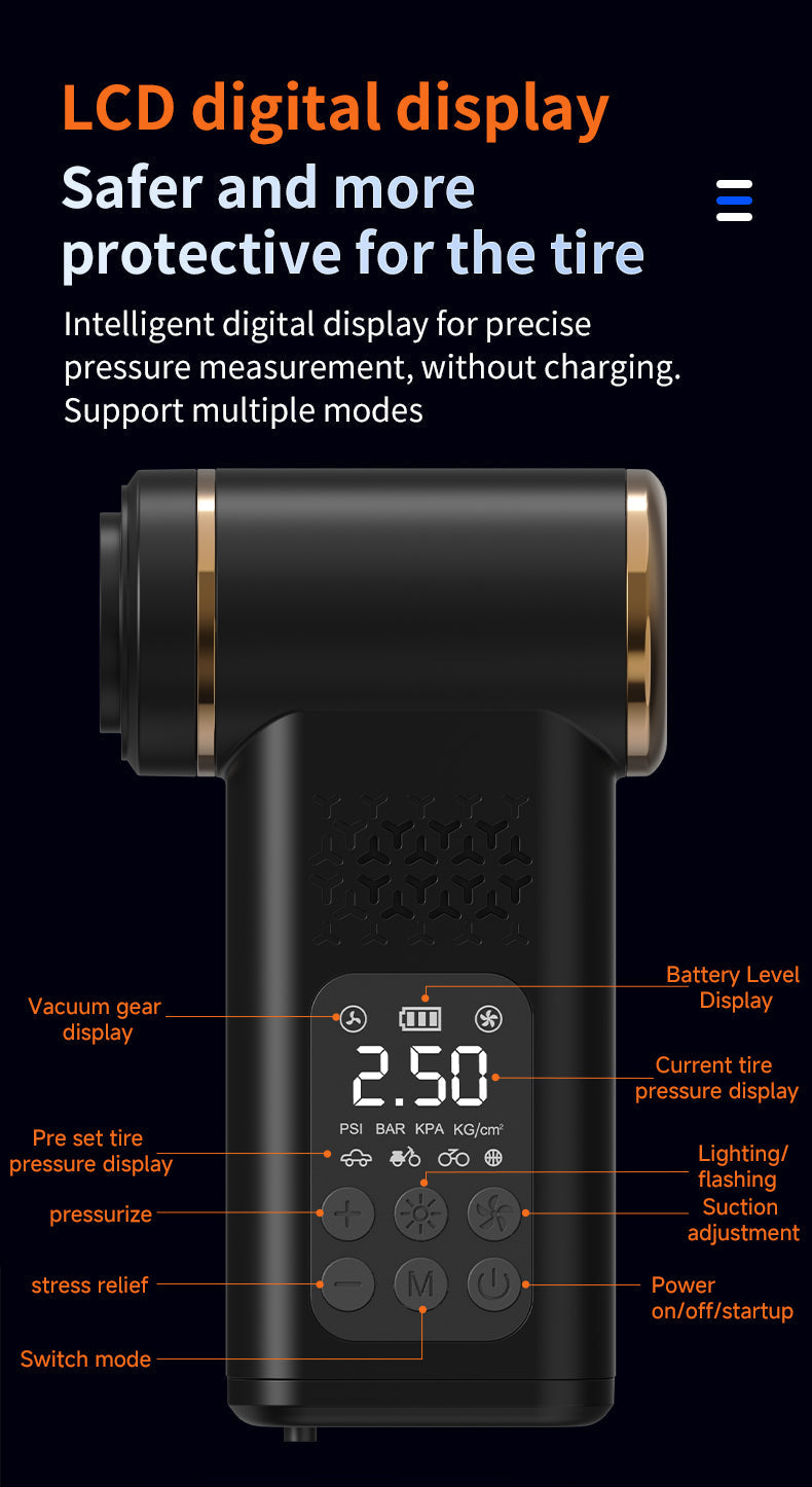 KORVA AirVac Pro 5-in-1 Cordless Car Vacuum + Tire Inflator