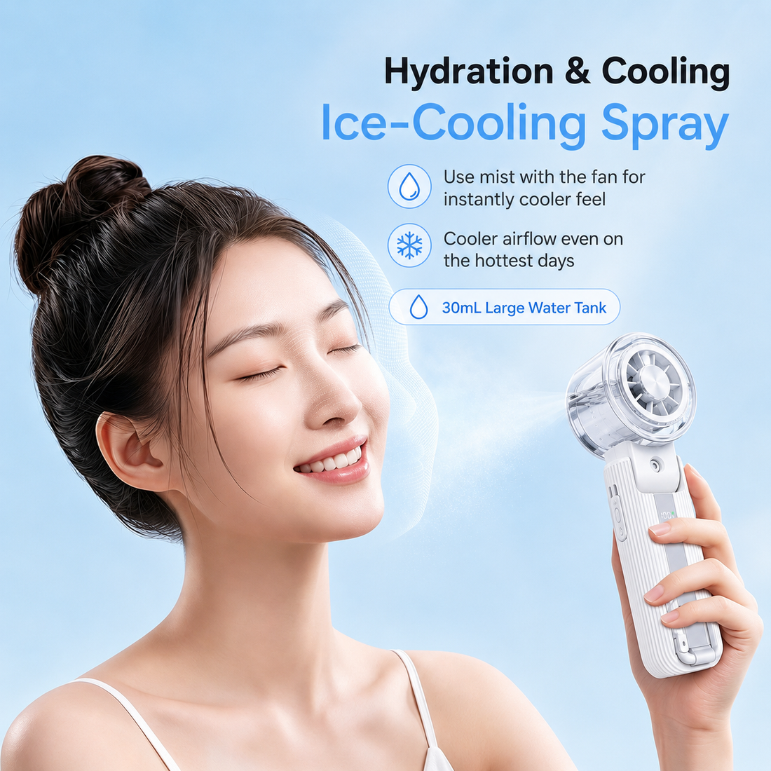 FrostBreeze 3-in-1 Cooling Mist Fan with Semiconductor Cooling Plate