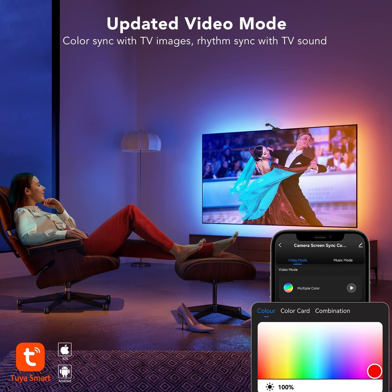 GlowSync™ HD – Smart LED TV Backlight Strip with Real-Time Screen Sync (50–65” TVs Only)