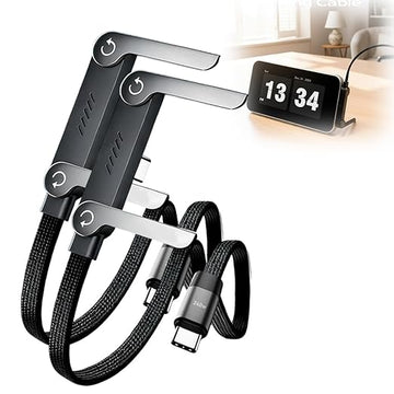 2 in 1 Invisible Holder Charger Cable 240W Fast Charging Cord with Built-In Phone Stand, 4.9FT