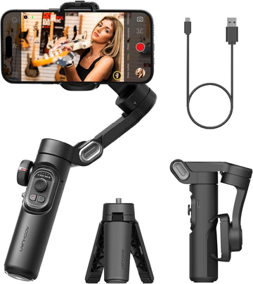 AOCHUAN Smart XE – 3-Axis Foldable Smartphone Gimbal with Gesture Control, Joystick, and AI Face Tracking