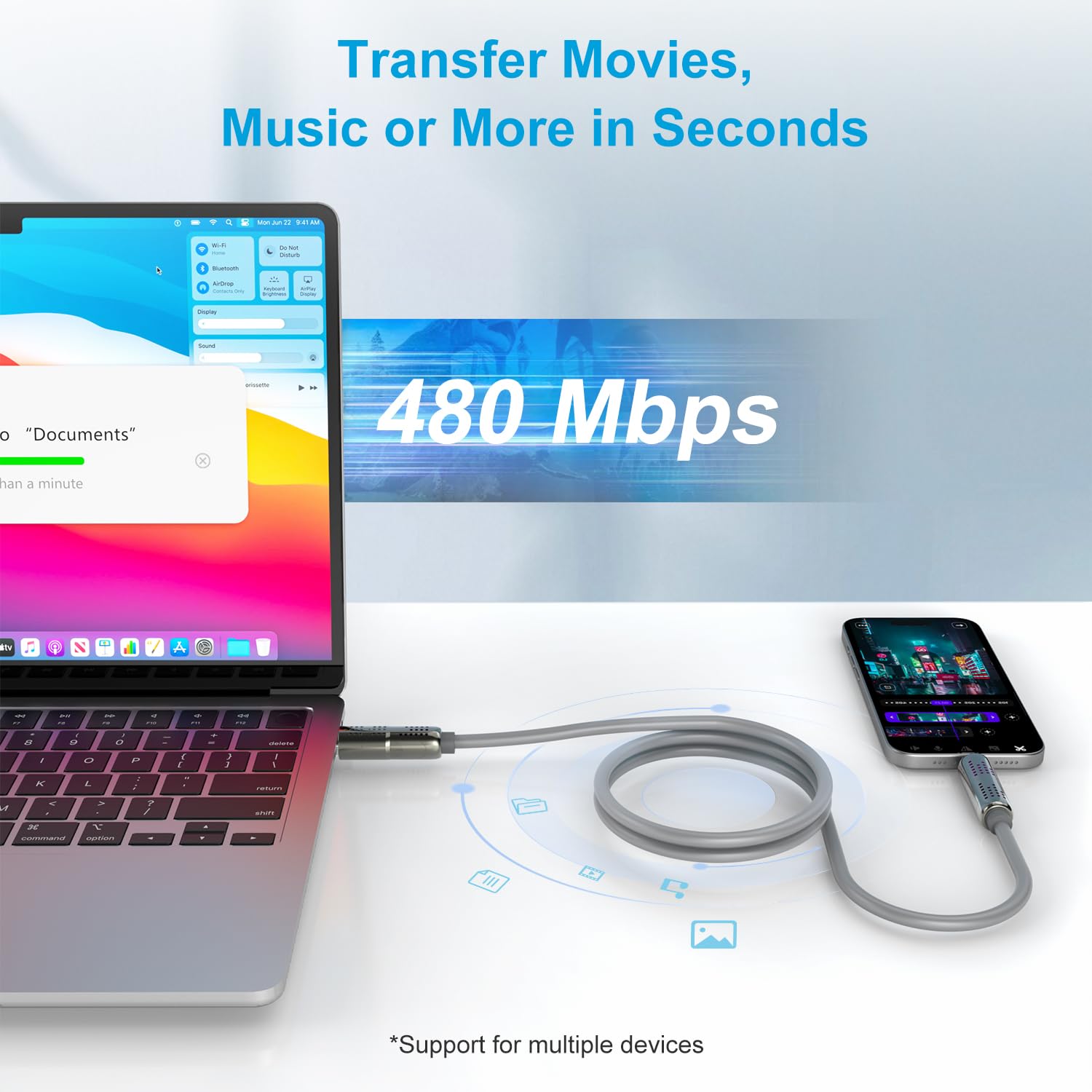 UniCore 240W 4-in-1 Fast Charging Cable – One Cable for Every Device