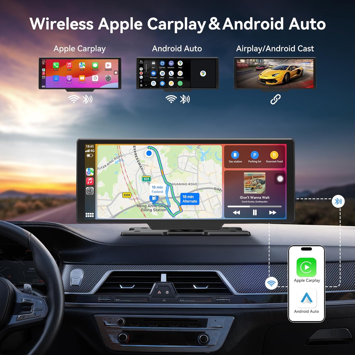 Carvera Smart 10.26" CarPlay & 4K Dual-Dash Cam System