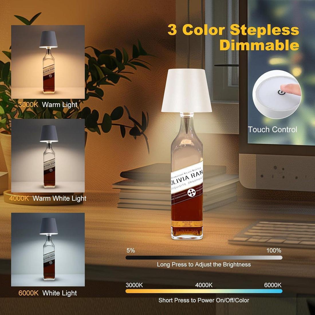 Gen.2 BottleGlow™ RGB Touch Lamp