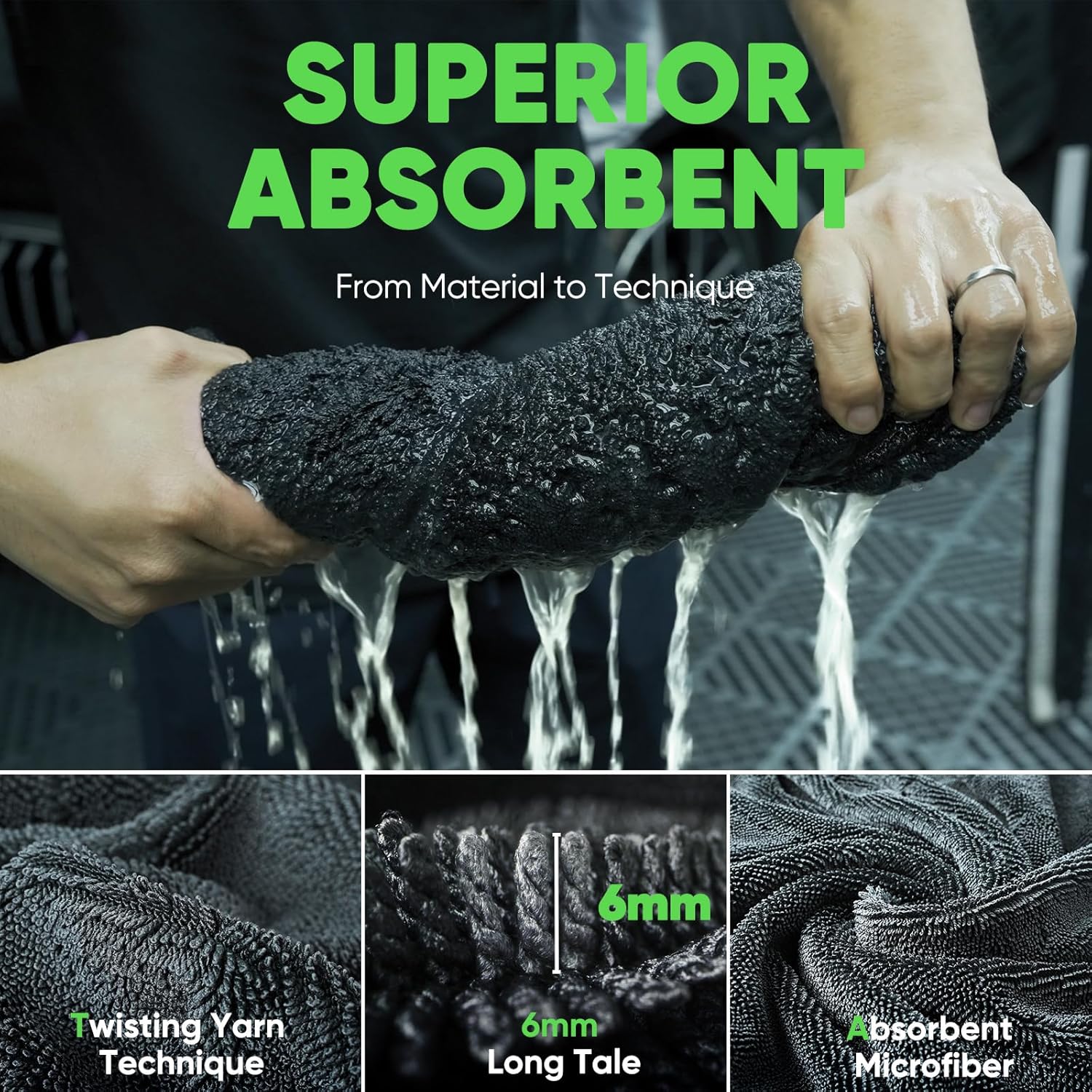 2+1 pcs MagicDry Twist-Weave Microfiber Car Towel – Streak-Free, Ultra-Absorbent, Scratch-Safe