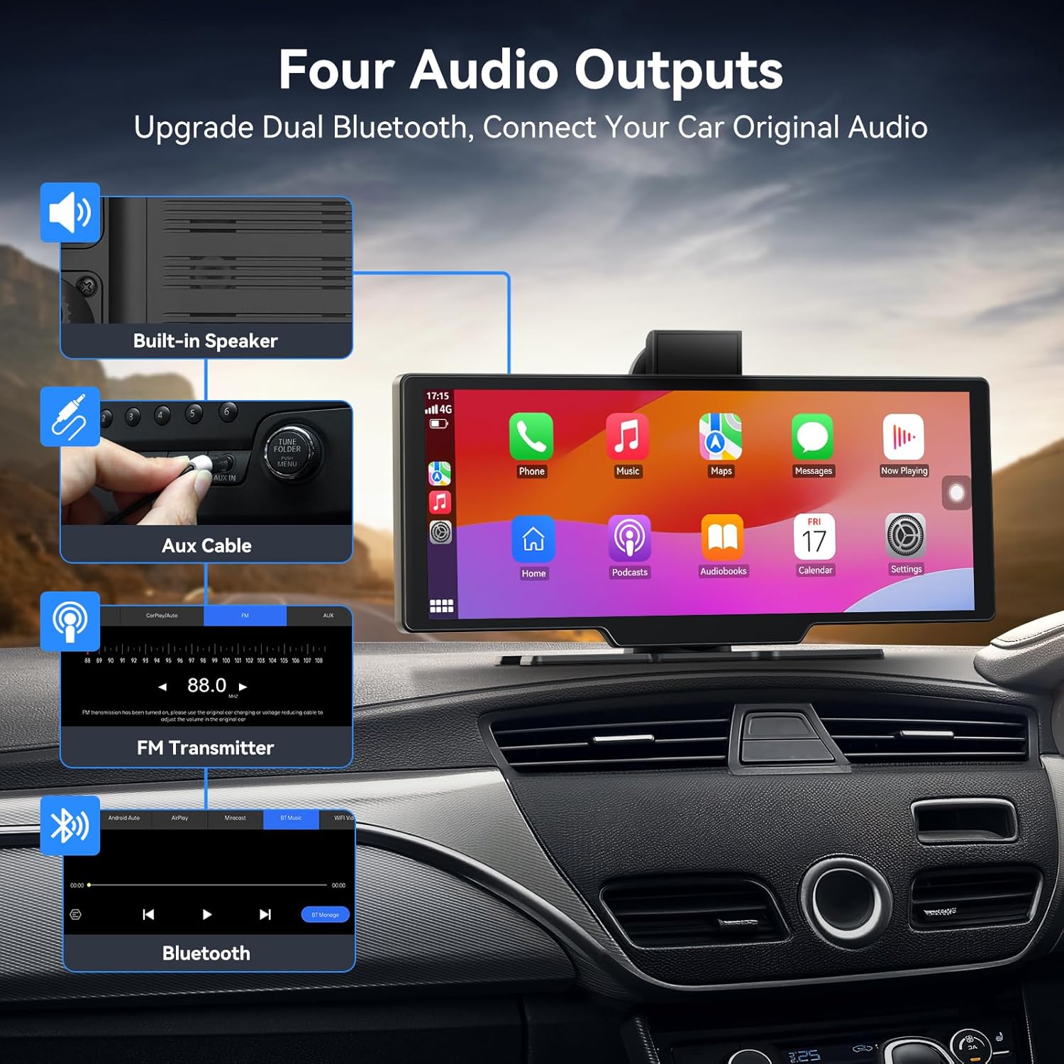 Carvera Smart 10.26" CarPlay & 4K Dual-Dash Cam System