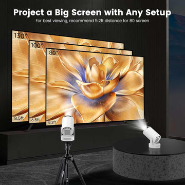 VistaCast Mini 210° Smart Projector with Extra Large-Screen Display