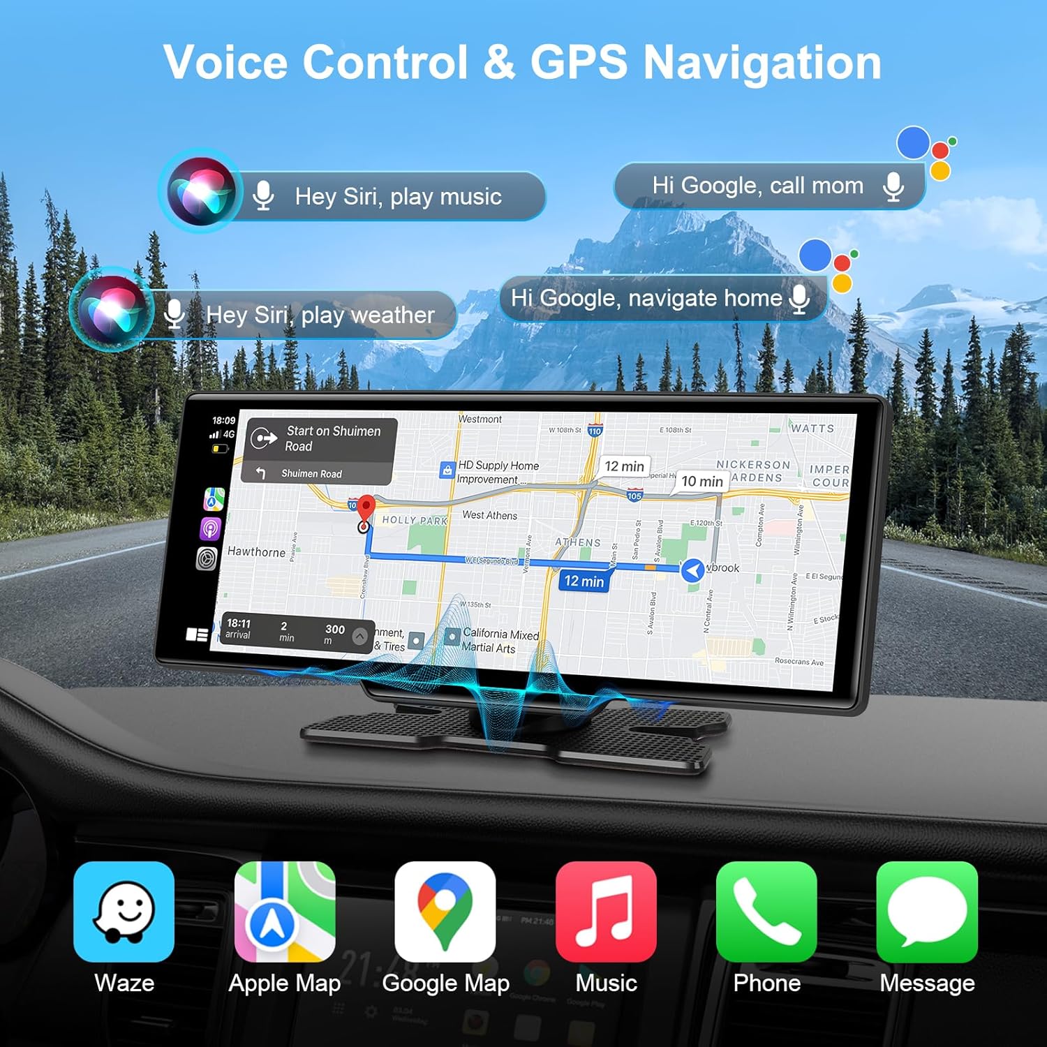 Carvera Smart 10.26" CarPlay & 4K Dual-Dash Cam System