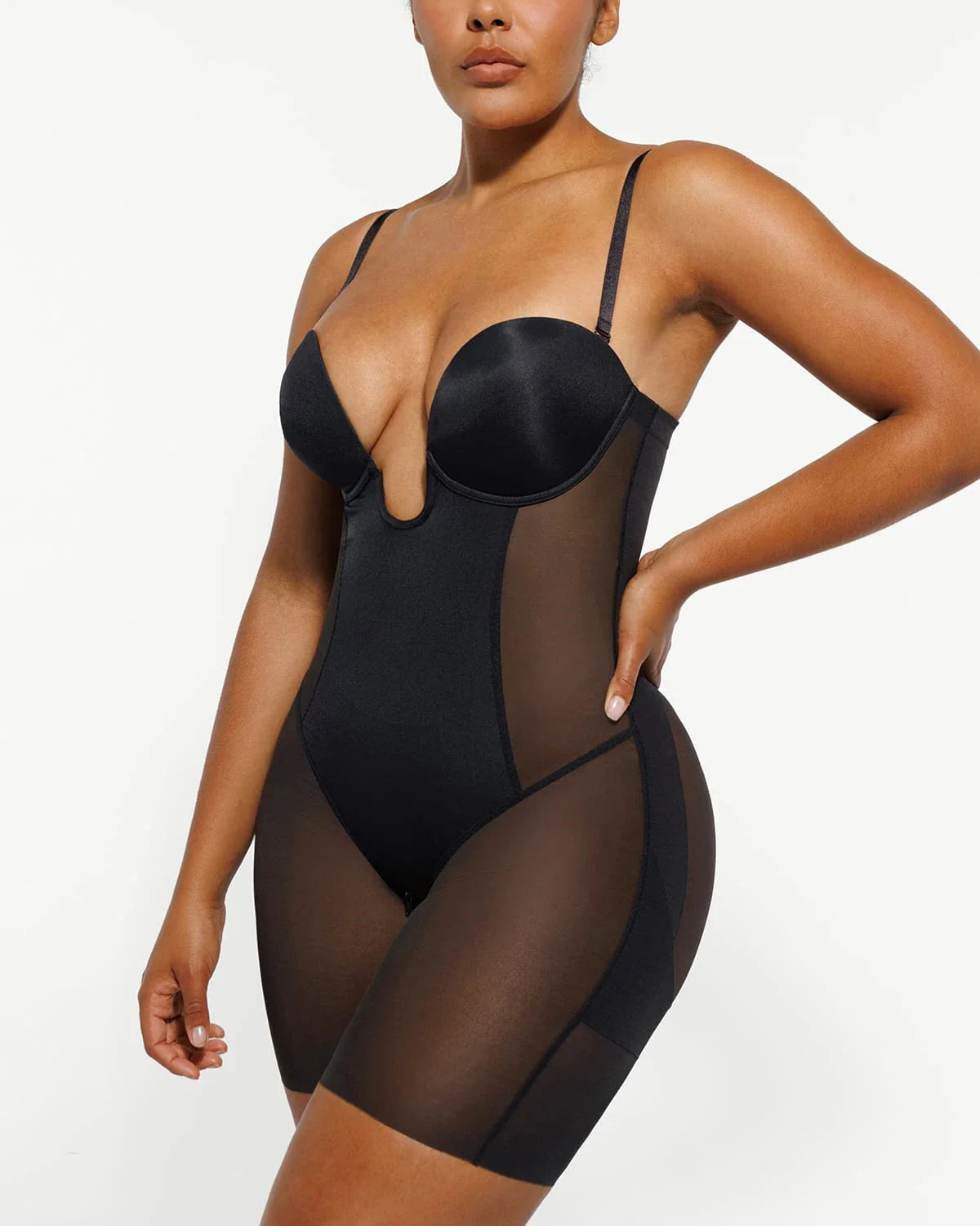 BOOT-YEAH™ MeshSmooth™ Deep Plunge Shaping Bodysuit