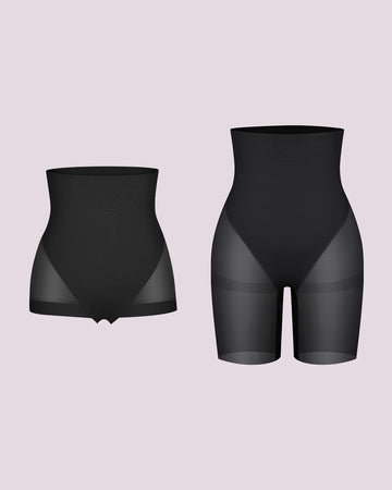 BOOT-YEAH™ MeshSmooth™ High-Waisted  Brief + Mid Thigh Short