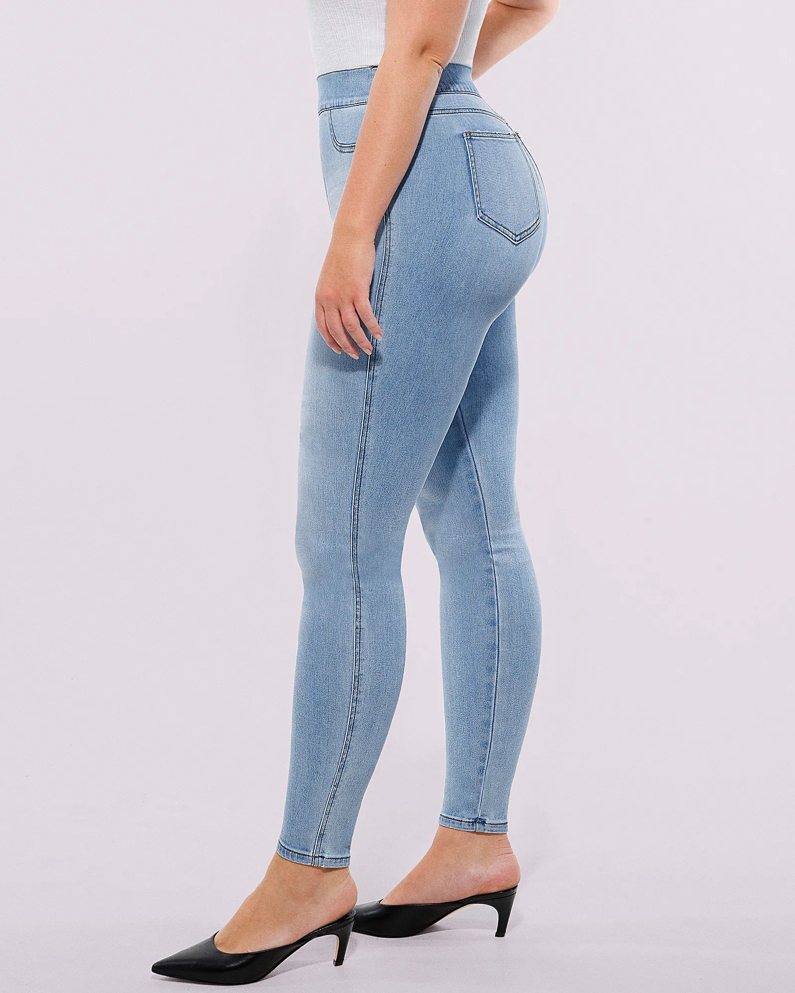Bare Essentials™ High-Waisted Padded Hip Skinny Jeans