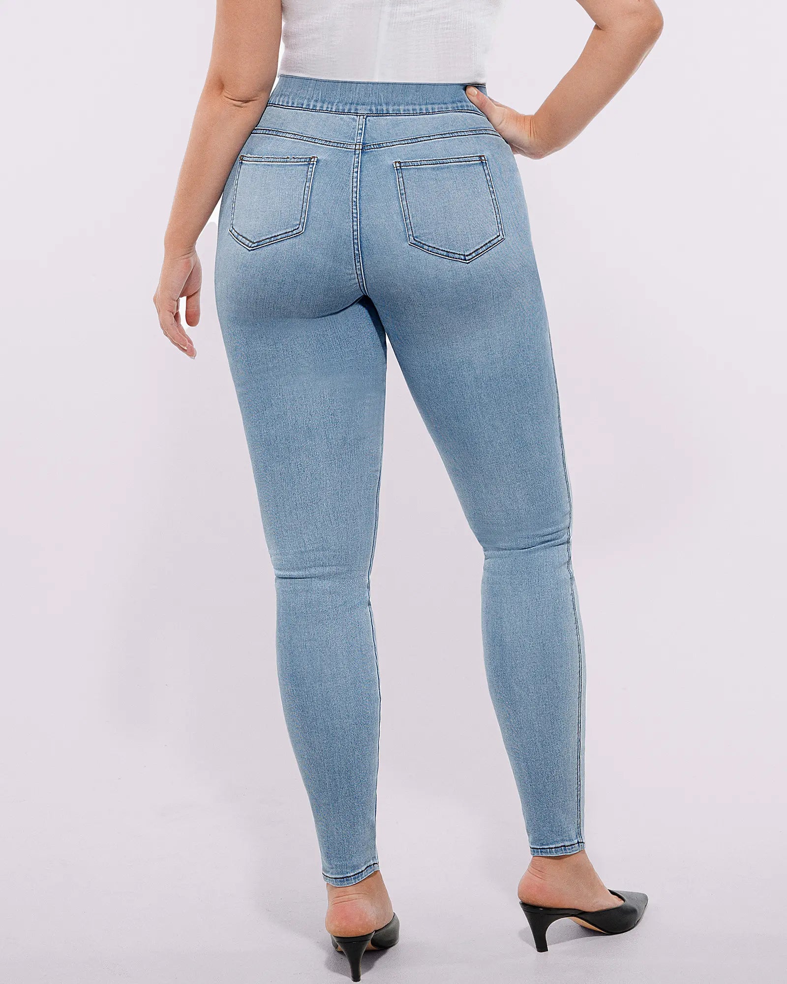 Bare Essentials™ High-Waisted Padded Hip Skinny Jeans