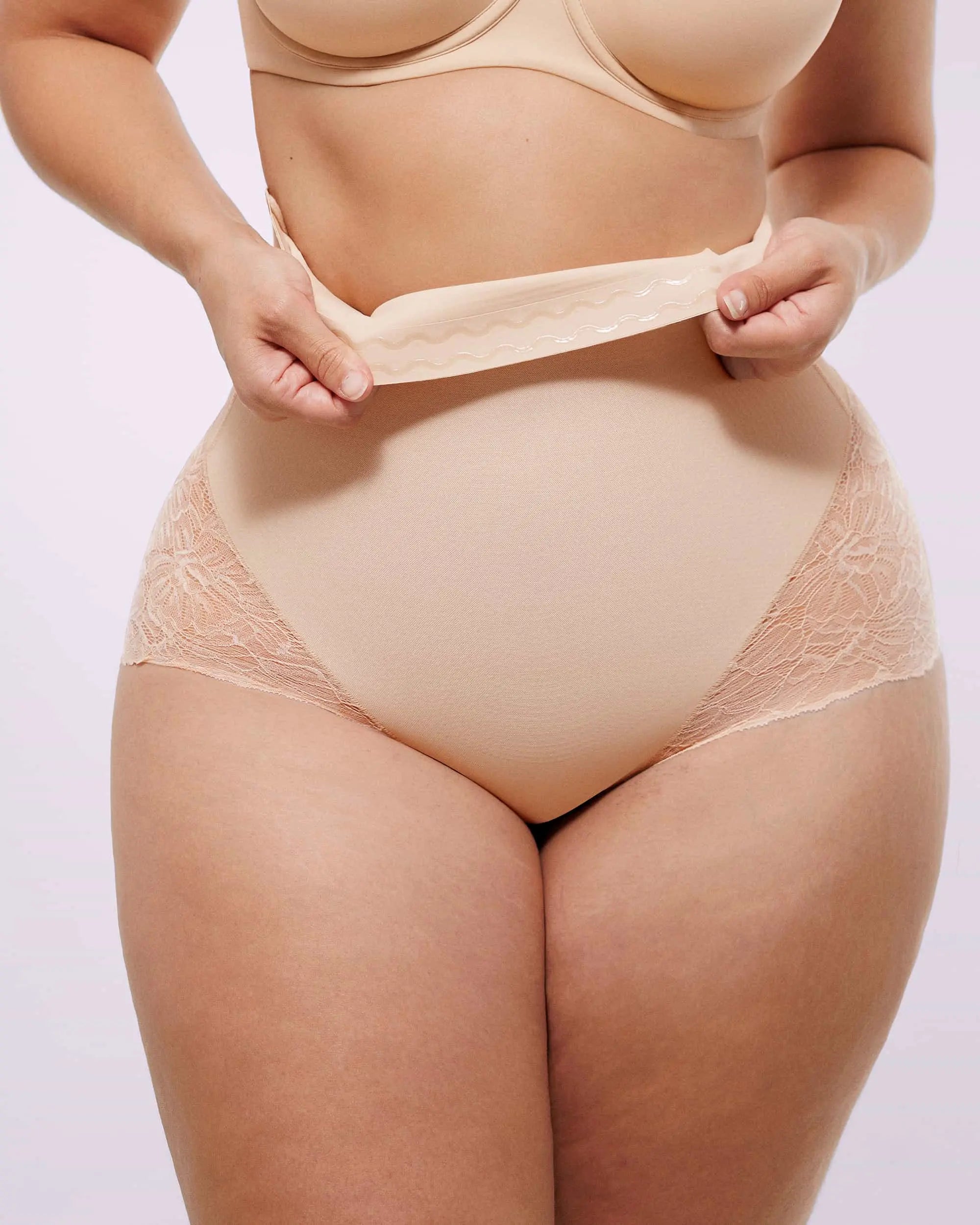 Bare Essentials™ MeshSmooth™ High-Waisted  Sheer Lace Brief