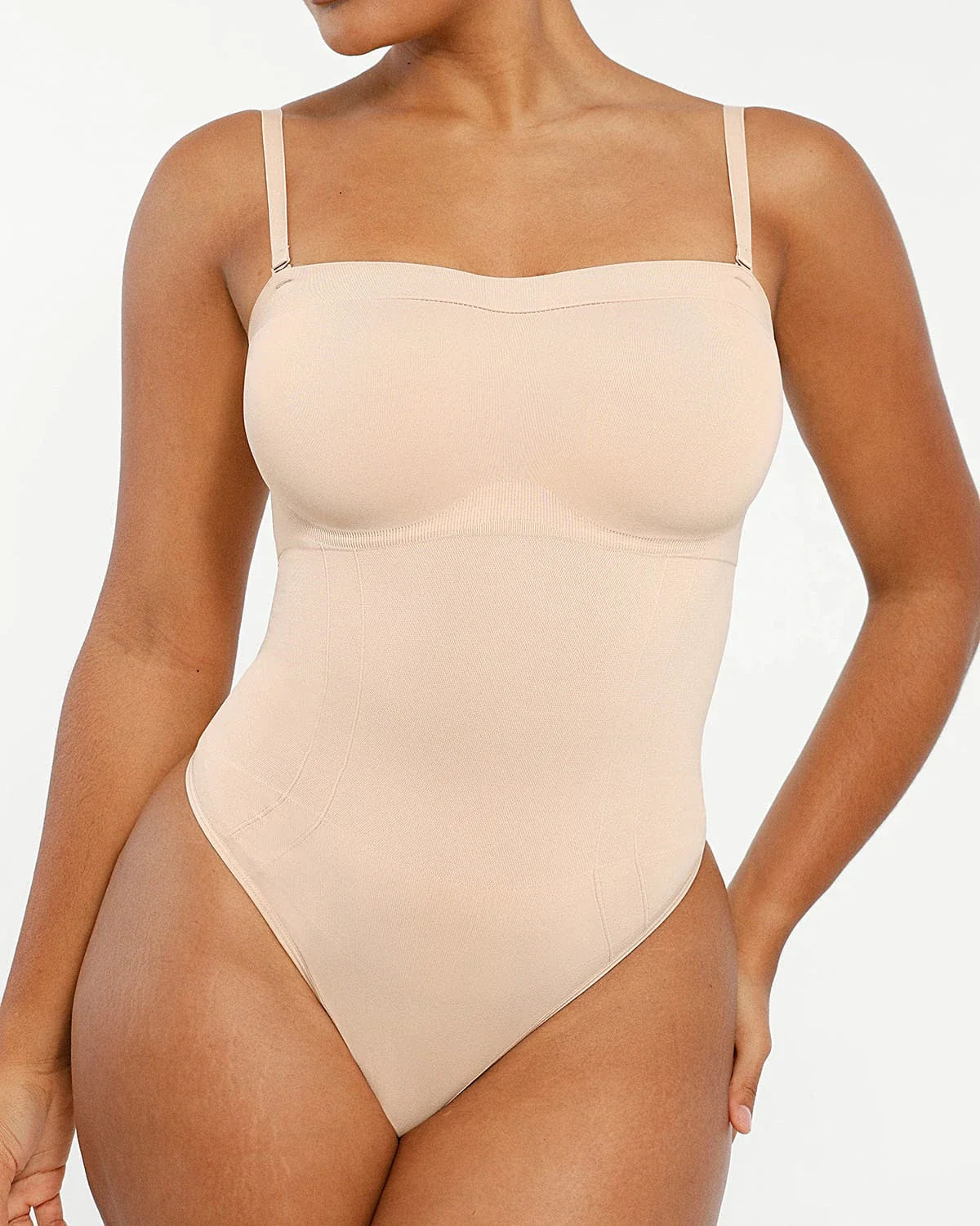 Bare Essentials™ Skin Flow Strapless Sculpt Thong Bodysuit