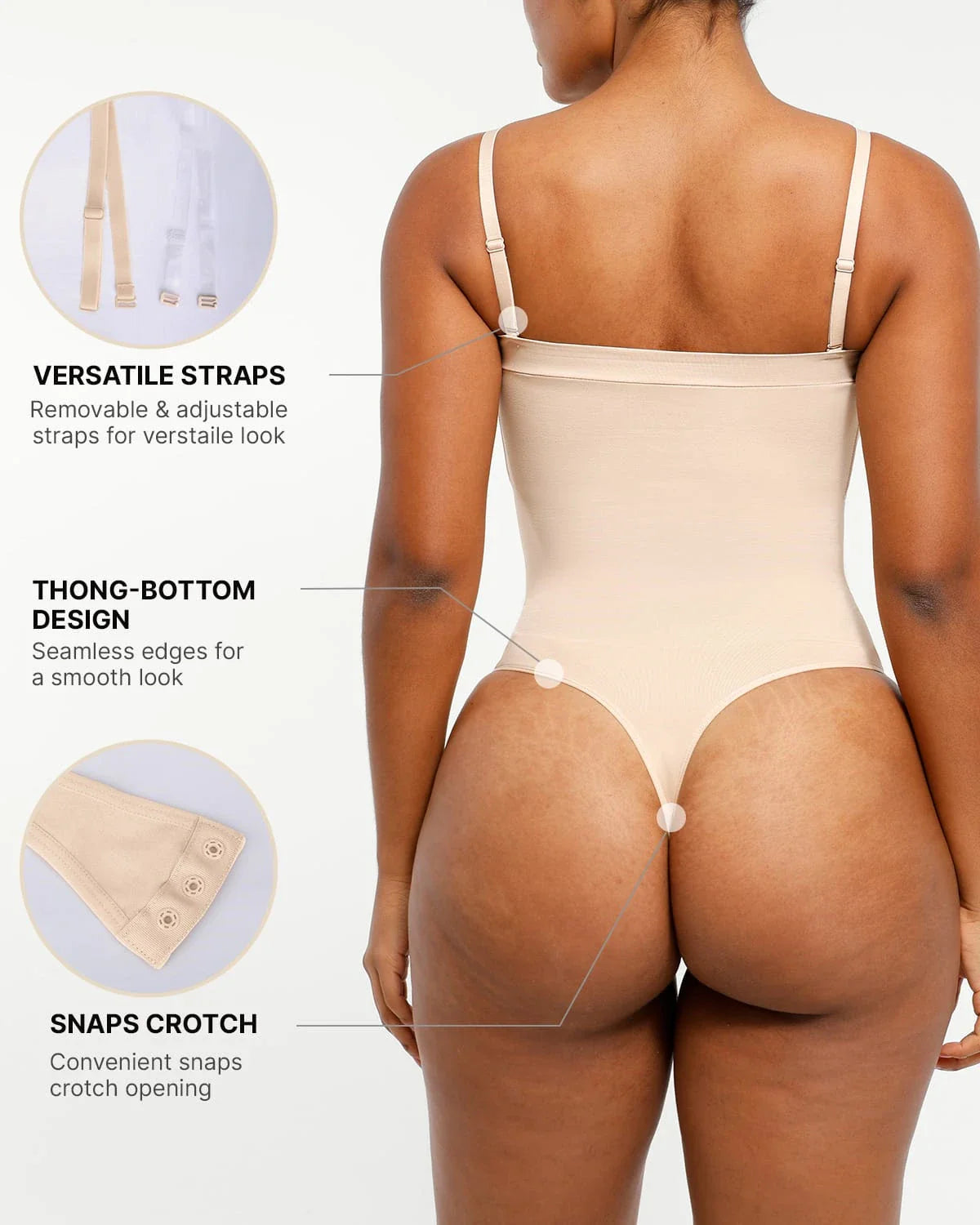 Bare Essentials™ Skin Flow Strapless Sculpt Thong Bodysuit