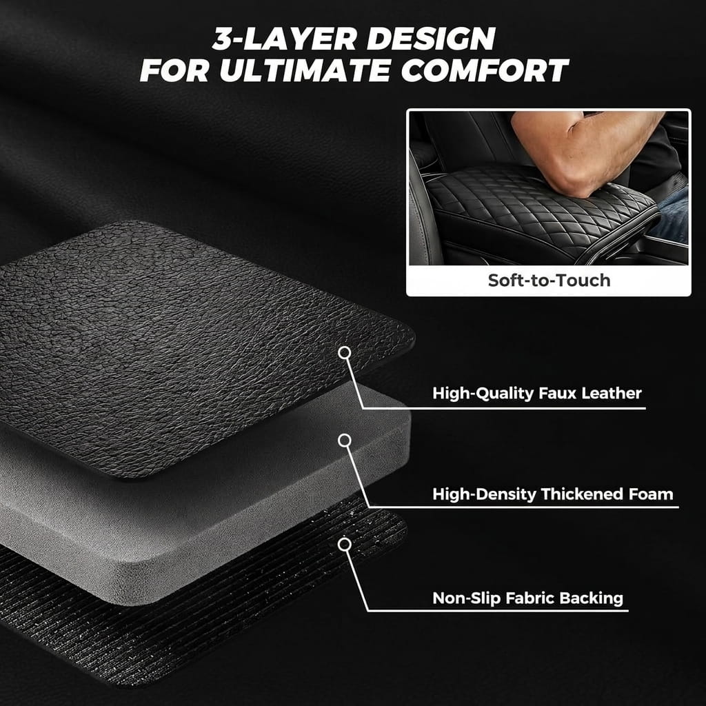 Premium Waterproof Car Center Console Armrest Cushion Pad