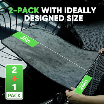 2+1 pcs MagicDry Twist-Weave Microfiber Car Towel – Streak-Free, Ultra-Absorbent, Scratch-Safe