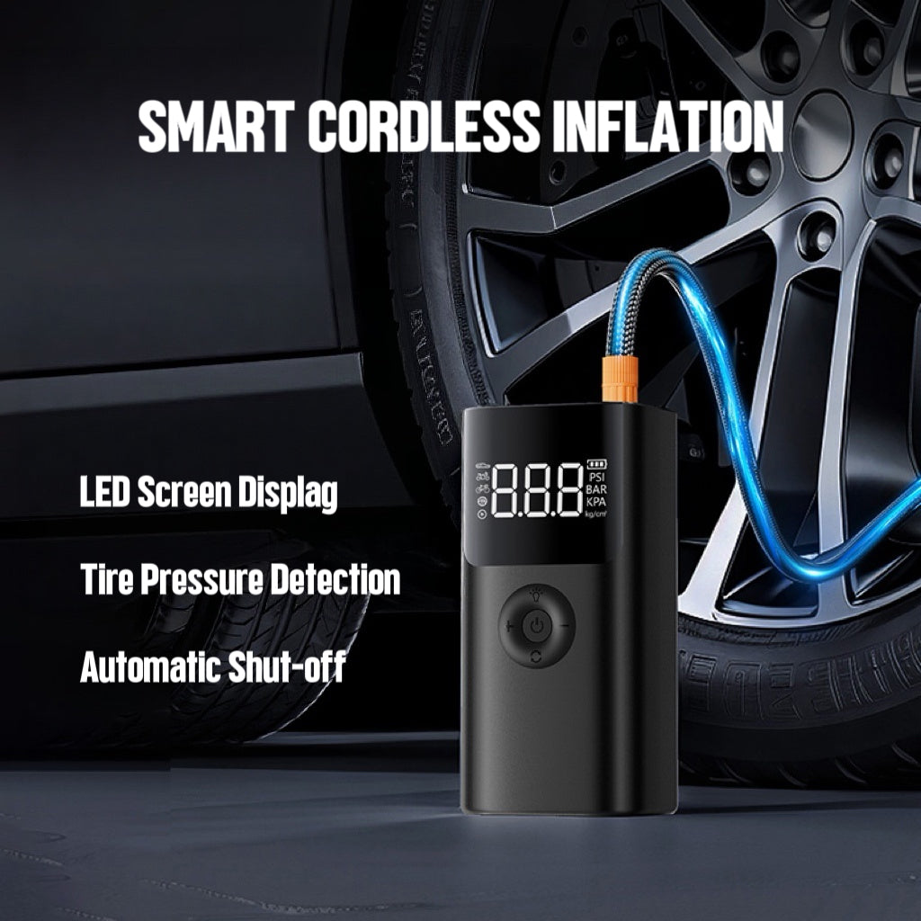 12V Portable Jump Starter with Built-In Air Compressor and Smart Safety Protection