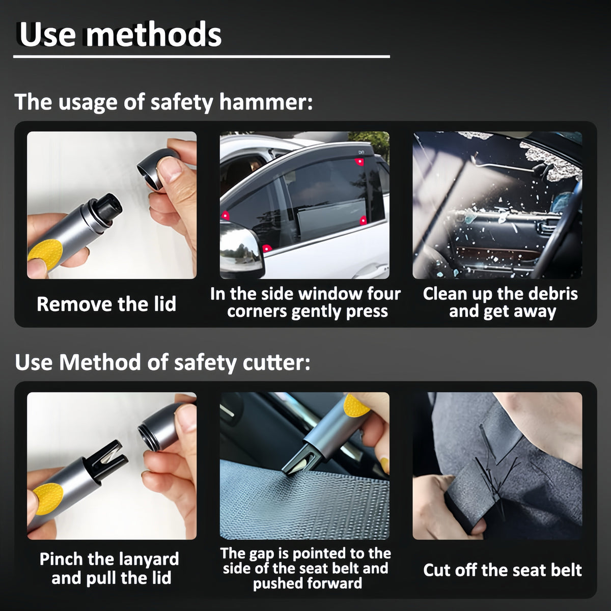CrashEscape Mini – Emergency Window Breaker & Seatbelt Cutter