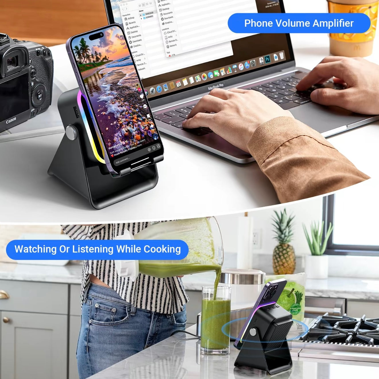 5-in-1 Induction Phone Speaker Stand