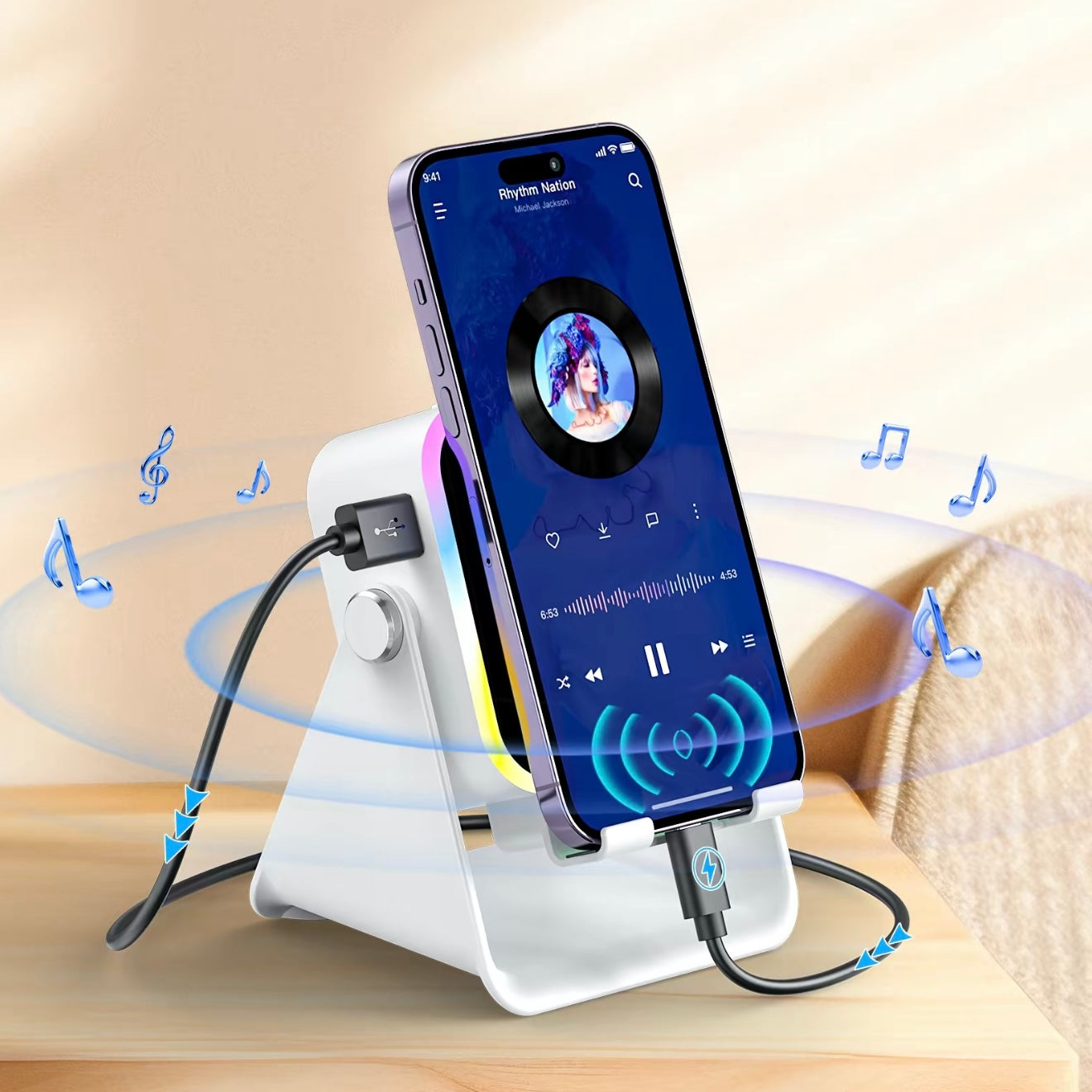 5-in-1 Induction Phone Speaker Stand