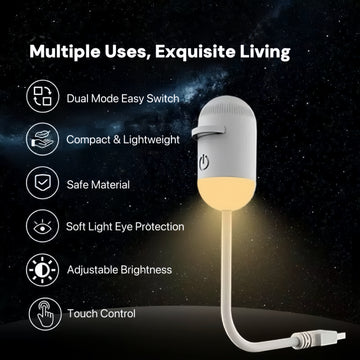2-in-1 USB Night Light + Galaxy Projector with Quick-Swap Slides
