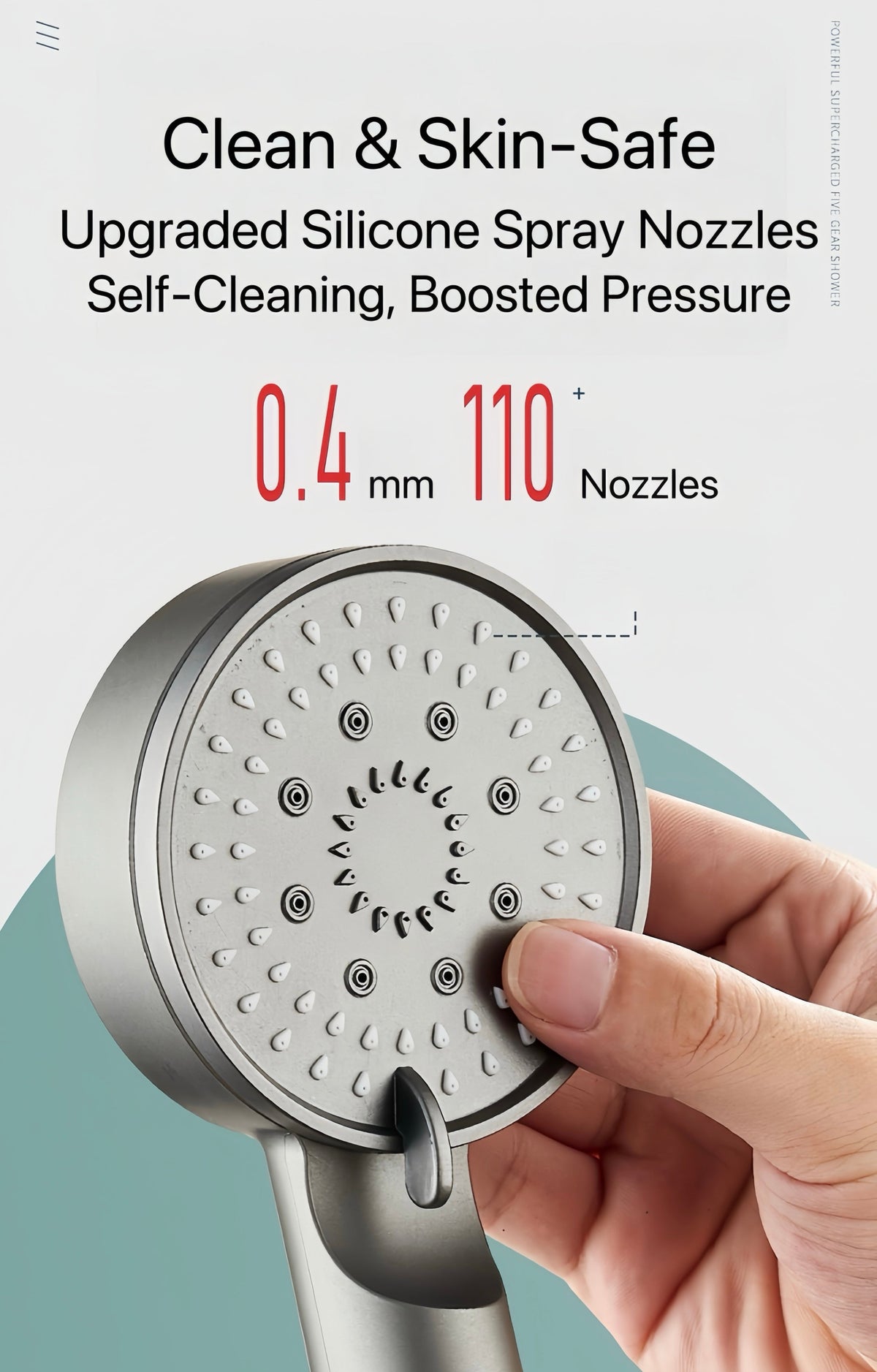 HydroBoost High Pressure 5-Mode Filtered Shower Head