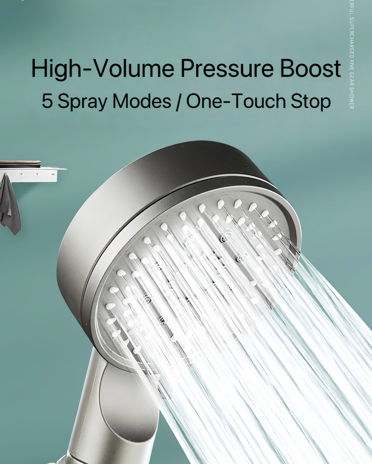 HydroBoost High Pressure 5-Mode Filtered Shower Head