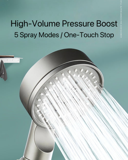 HydroBoost High Pressure 5-Mode Filtered Shower Head