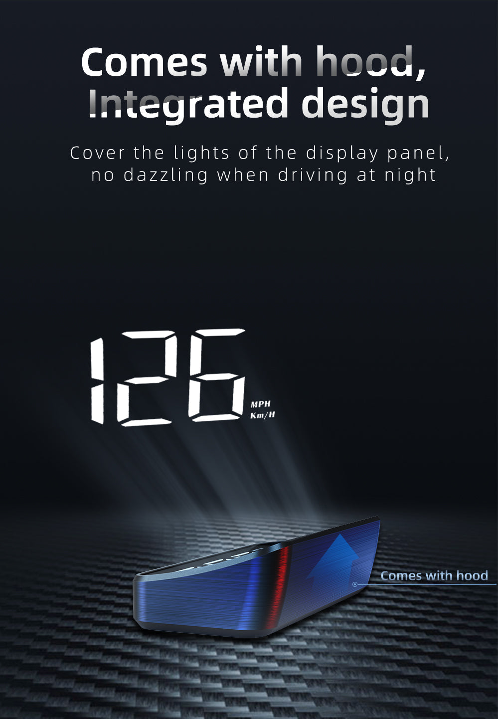 DriveSight GPS HUD Speedometer — Windshield Speed Projection Display