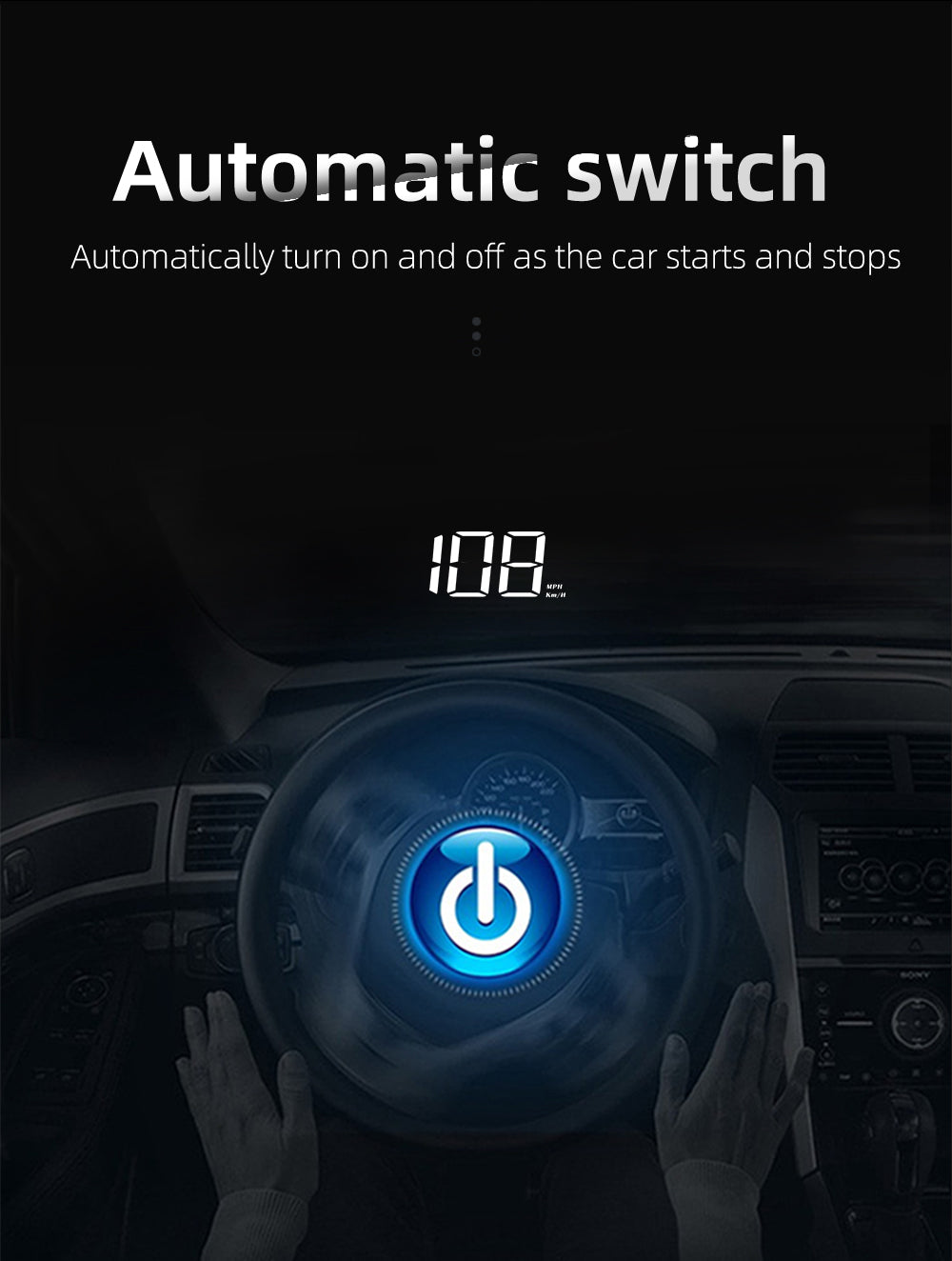 DriveSight GPS HUD Speedometer — Windshield Speed Projection Display