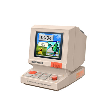 MiniToo Retro PC-Style Pixel Bluetooth Speaker & Alarm Clock