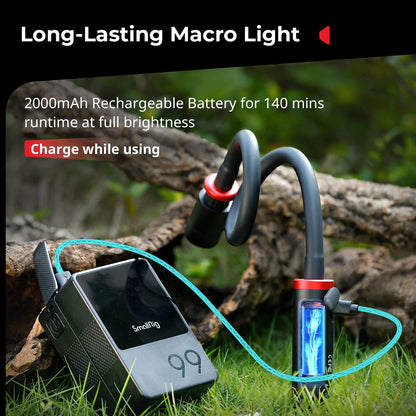 RM 03 Macro Photo LED Light for Mushrooms and Miniatures, 5 Colors CRI95, Flexible Arm, Diffuser