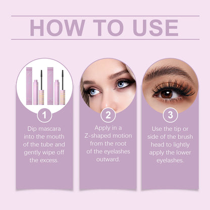 Black Brown Mascara Lengthens Eyelashes Curling Natural Fast Dry Silk Fiber Matte Waterproof Eye Lashes Makeup Mascara Comestics