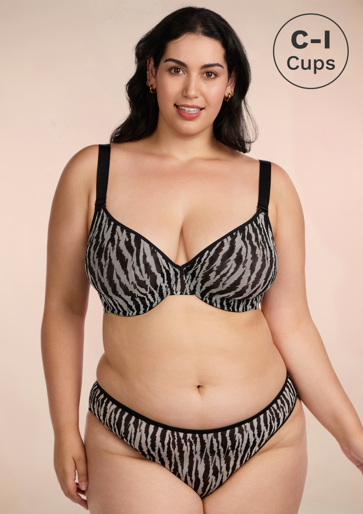Zebra Wild Unlined Underwire Mesh Bra