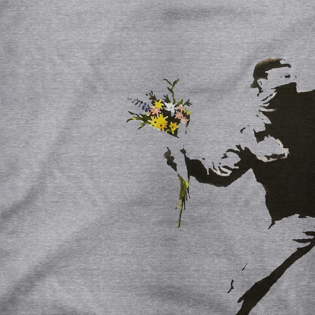 Banksy Flower Thrower Artwork T-Shirt-0