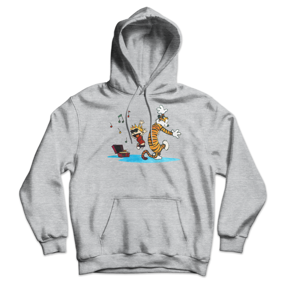 Calvin and Hobbes Dancing with Record Player Unisex Hoodie-10