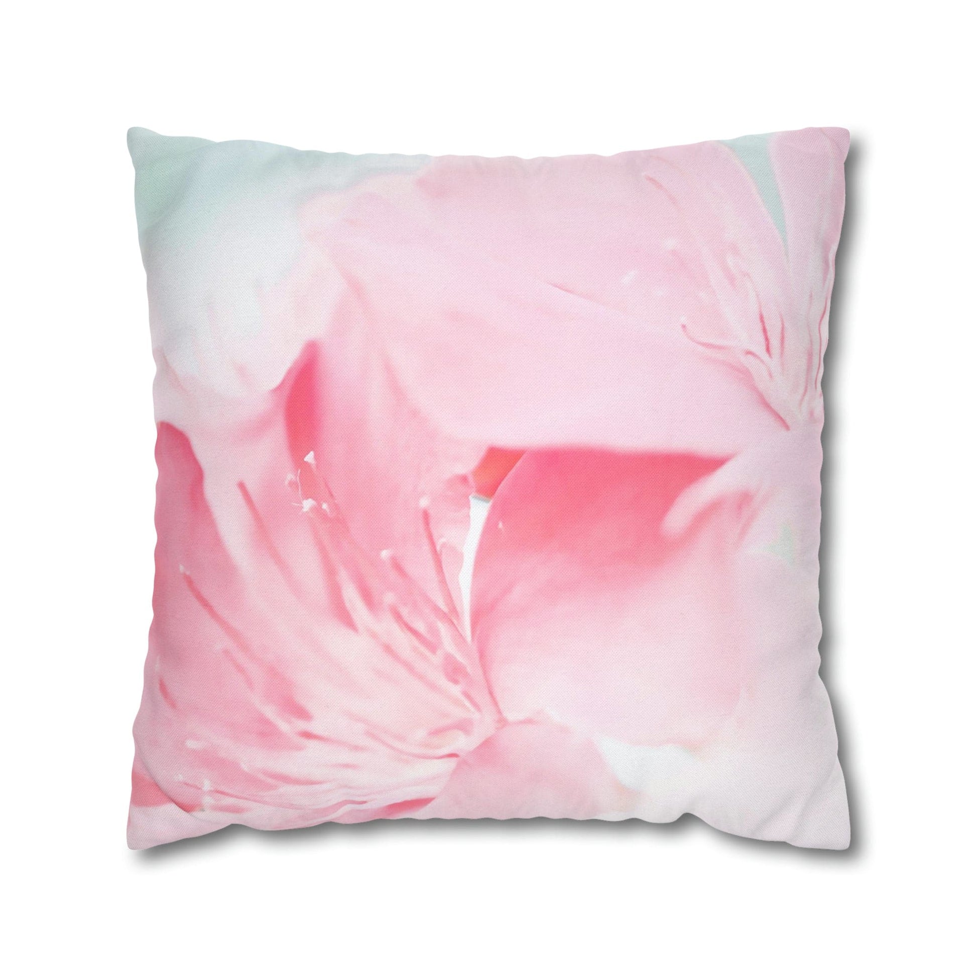 Decorative Throw Pillow Cover - Peaceful Pink Flower Bloom-0