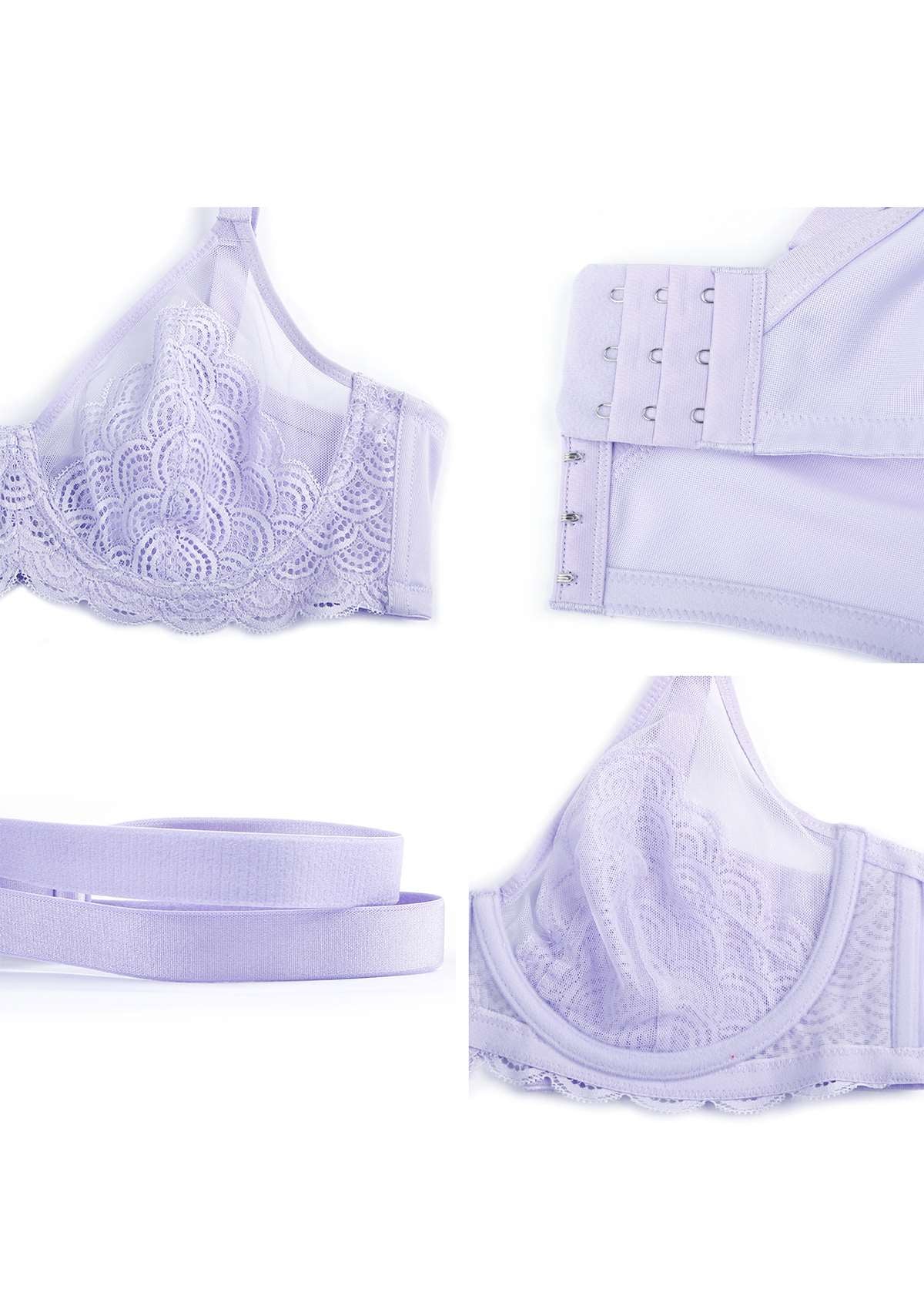 Mermaid Scales Lace Unlined Bra