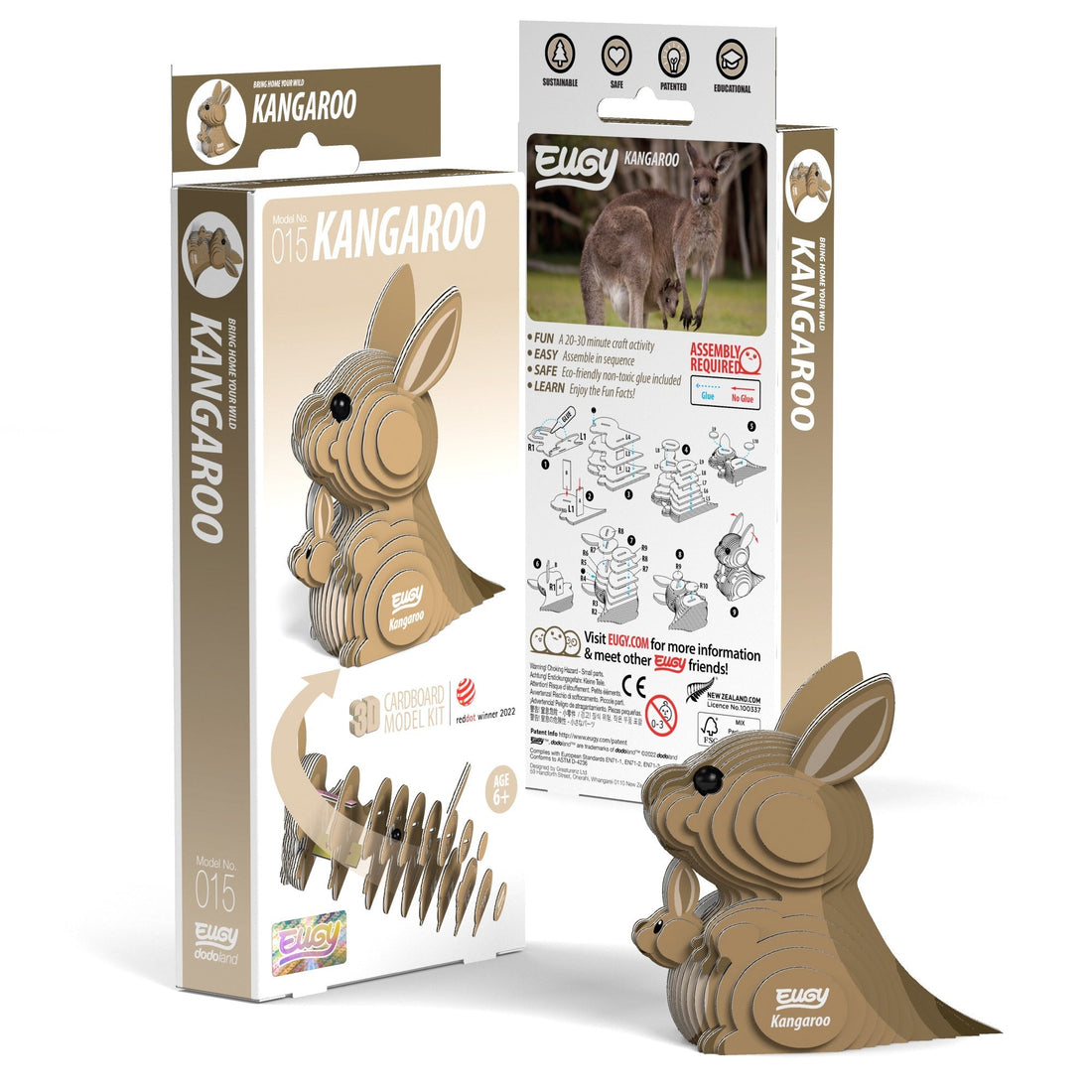 EUGY Kangaroo 3D Puzzle-0
