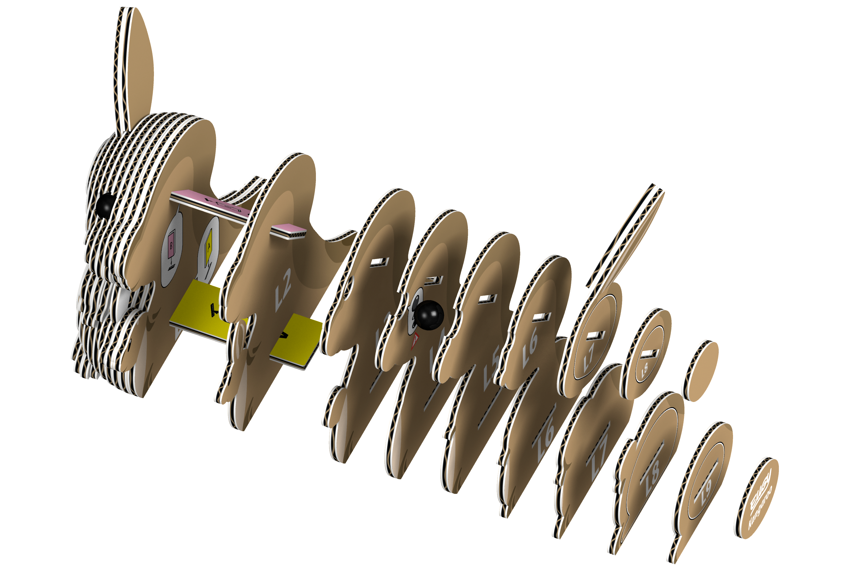 EUGY Kangaroo 3D Puzzle-2
