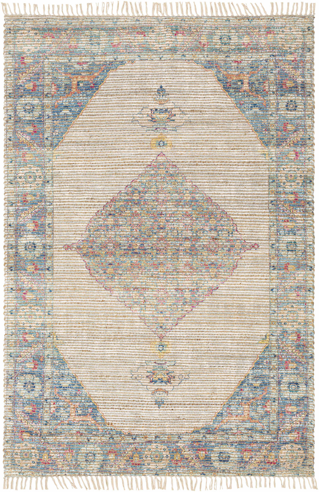 Macon Off-White Medallion Jute Rug - Clearance-0